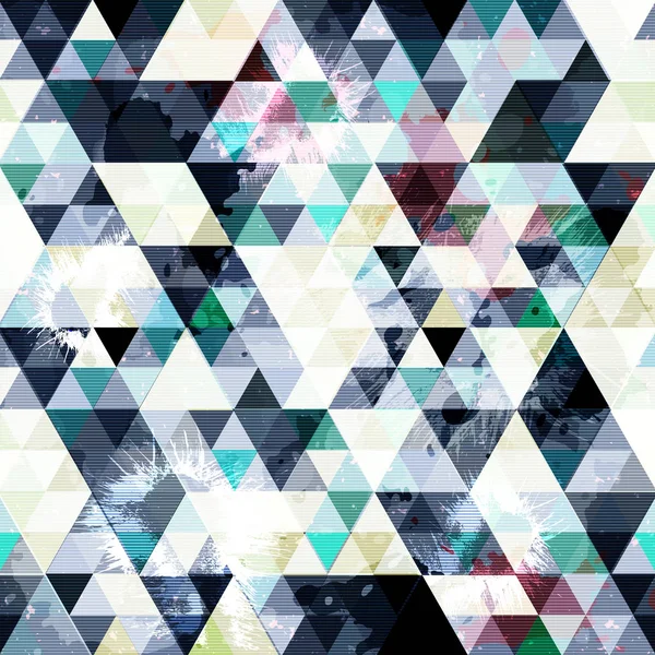 Λεπτή έντονα χρωματισμένα πολύγωνα αφηρημένη απρόσκοπτη γεωμετρικό grunge υφή — Διανυσματικό Αρχείο