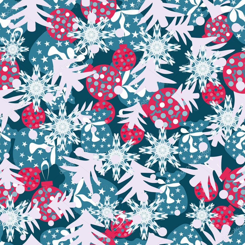happy christmas seamless color pattern