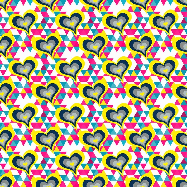 Векторные абстрактные бесшовные шаблоны сердца и лепестки цветов День святого Валентина — стоковый вектор