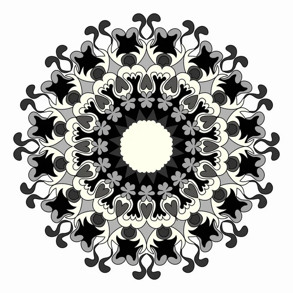 Ornement beau motif avec mandala. Élément de cercle géométrique fabriqué en vecteur — Image vectorielle