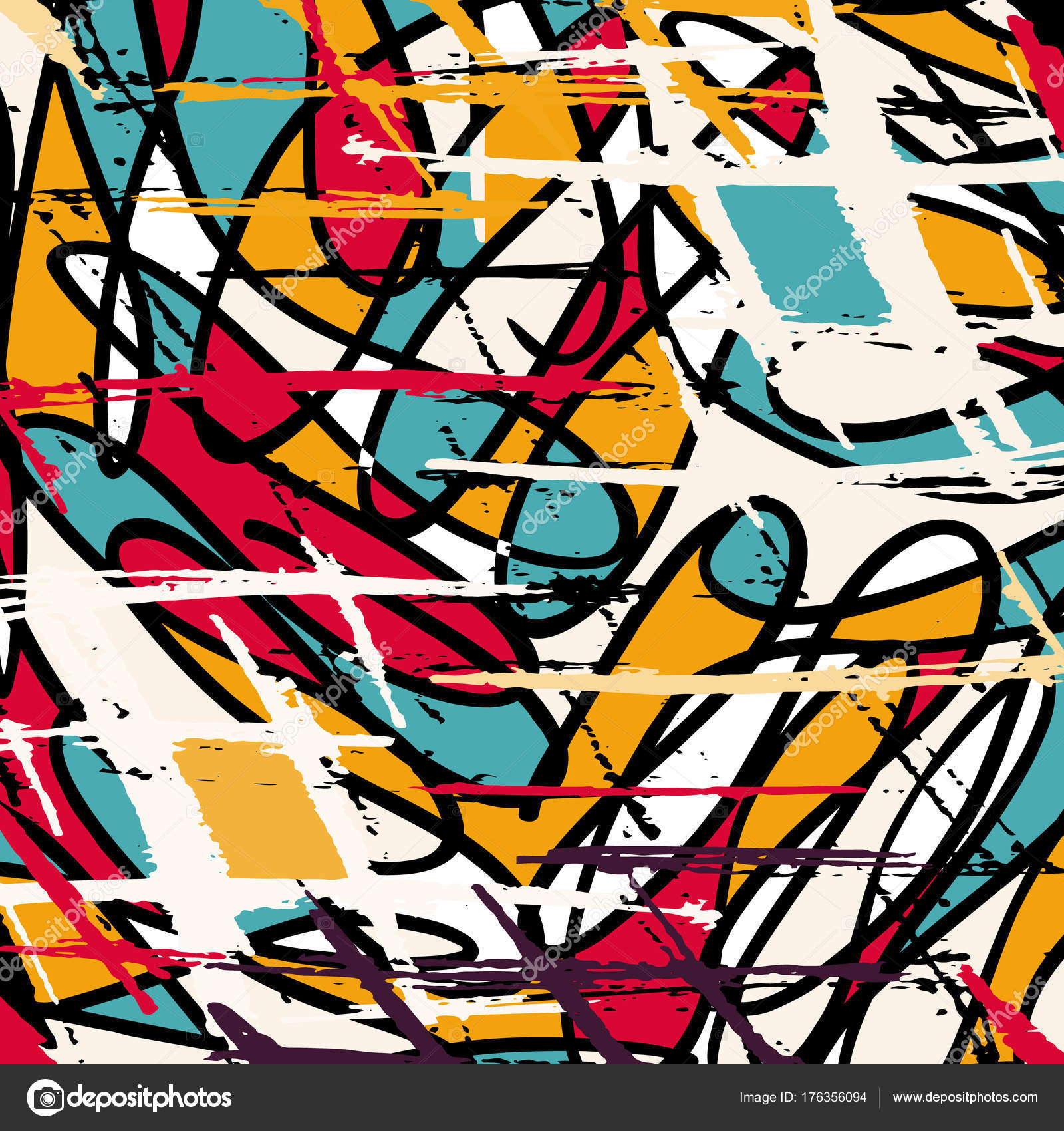 Colorful grunge texture in graffiti style abstract vector image for