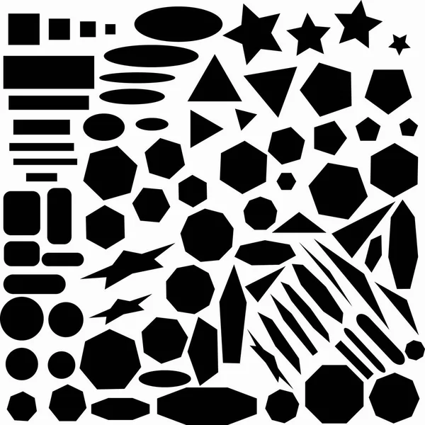 Large collection of geometric abstract monochrome design elements — Stock Vector