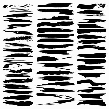 siyah mürekkep vektör fırça darbeleri
