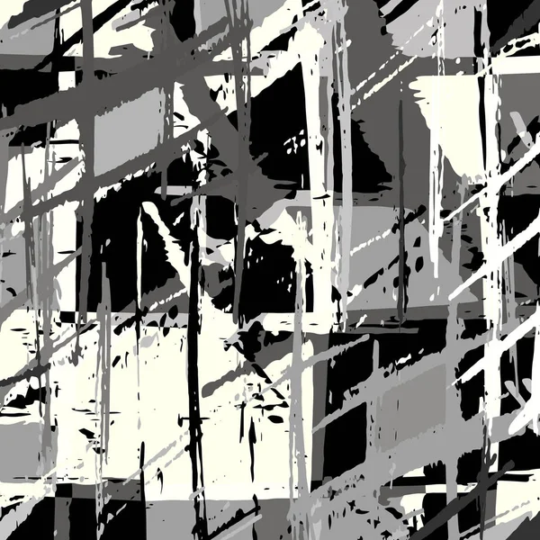 Grijs zwart-wit patroon in graffiti stijl — Stockvector