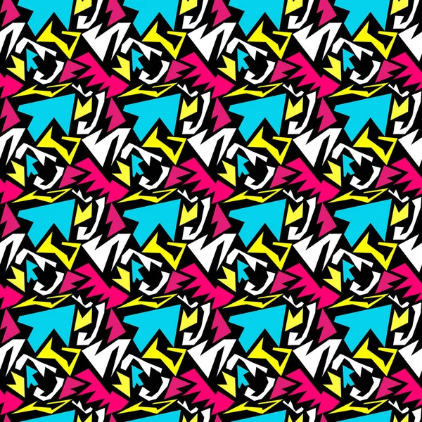 Motif sans couture coloré géométrique lumineux dans le style graffiti pour votre illustration vectorielle qualitative de conception — Image vectorielle