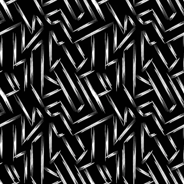 Líneas finas sobre un fondo negro patrón vectorial inconsútil abstracto en el estilo de graffiti ilustración vectorial cualitativa para su diseño — Vector de stock