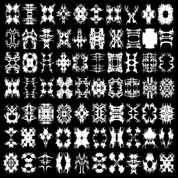 Μια συλλογή από μονόχρωμες αφηρημένα σύμβολα απομονωθεί για το σχέδιό σας — Διανυσματικό Αρχείο