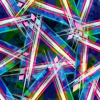 Parlak soyut geometrik seamless modeli grafiti tarzı. Kalite vektör çizim tasarımınız için