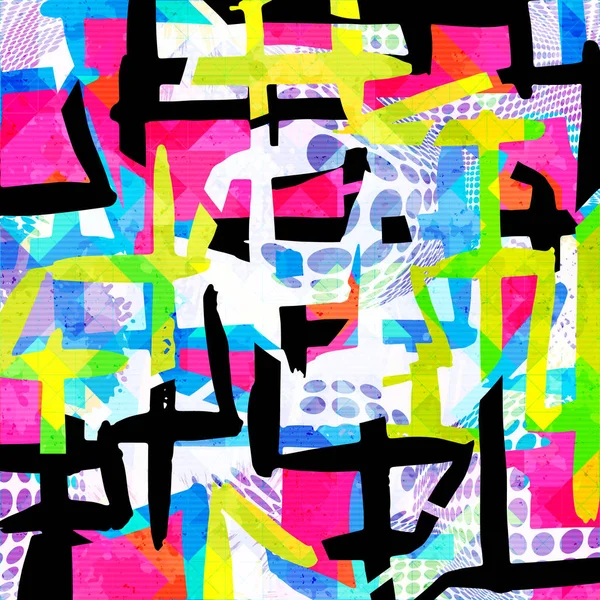 Geometrická abstraktní barevný vzor v graffiti stylu. Kvalitní vektorové ilustrace pro návrh — Stockový vektor