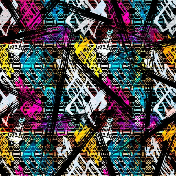 Gekleurde Abstracte Naadloze Patroon Graffiti Stijl Kwaliteit Vectorillustratie Voor Ontwerp — Stockvector