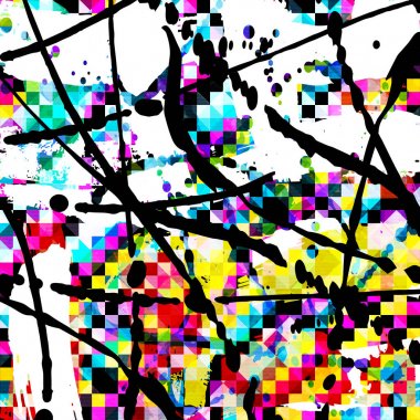 geometrik soyut renk desen grafiti tarzı. Kalite vektör çizim tasarımınız için