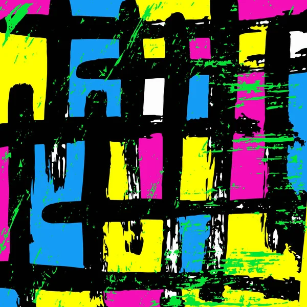 Patrón de color abstracto geométrico en estilo graffiti. Ilustración vectorial de calidad para su diseño — Archivo Imágenes Vectoriales