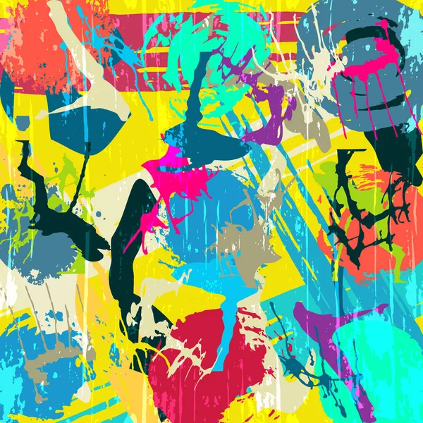 Geometrische abstrakte Farbmuster im Graffiti-Stil. qualitativ hochwertige Vektorabbildung für Ihr Design — Stockvektor