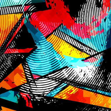grafiti tarzı kaliteli vektör çizim tasarım için renk desen