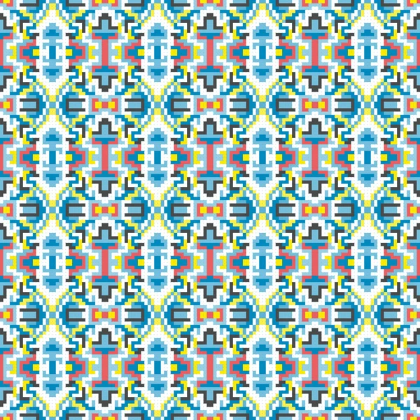 Pequeños píxeles de color fondo geométrico sin costuras patrón vector ilustración — Vector de stock