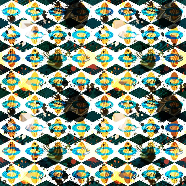 Bright abstract geometric seamless pattern in graffiti style. Quality illustration for your design — Stock Photo, Image