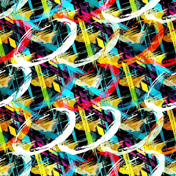Helles abstraktes geometrisches nahtloses Muster im Graffiti-Stil. Qualitätsabbildung für Ihr Design — Stockfoto