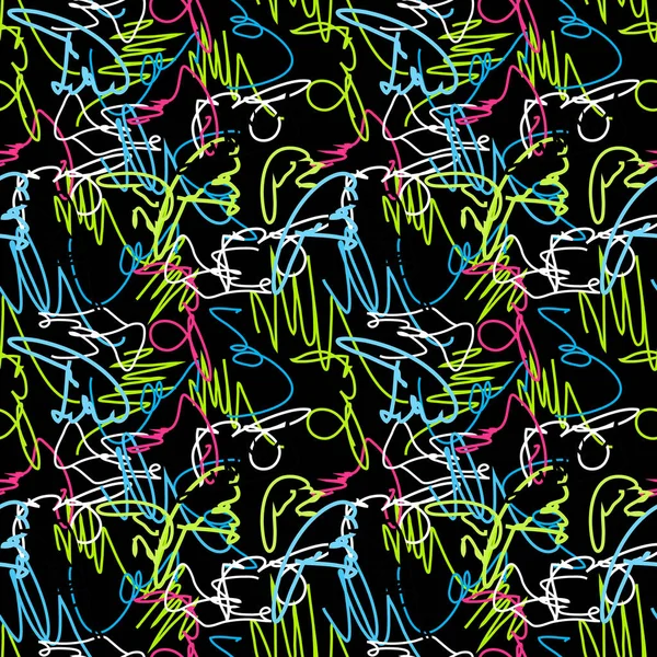 Heldere abstracte geometrische naadloze patroon in graffiti stijl. Kwaliteit afbeelding voor uw ontwerp — Stockfoto