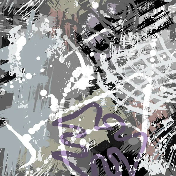 미국 그래피티 스타일 사이키델릭의 추상적 인 특성을 묘사 한 그림 — 스톡 벡터