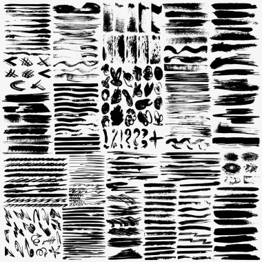 Tasarımınız için mürekkep lekeleri çizgileri kalite illüstrasyon