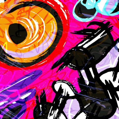 Amerikan graffiti stili resimleme sanrı gördüren soyut kalite kalıbı