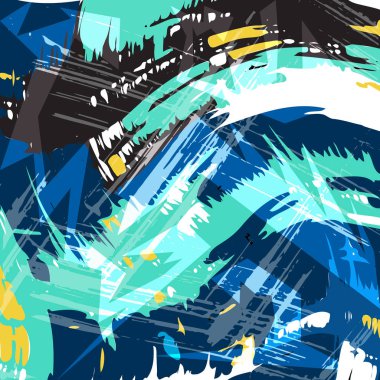 Etnik stil graffiti tarzında geometrik soyut desen tasarımınız için güzel, parlak bir renk.