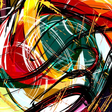 Etnik stil graffiti tarzında geometrik soyut desen tasarımınız için güzel, parlak bir renk.