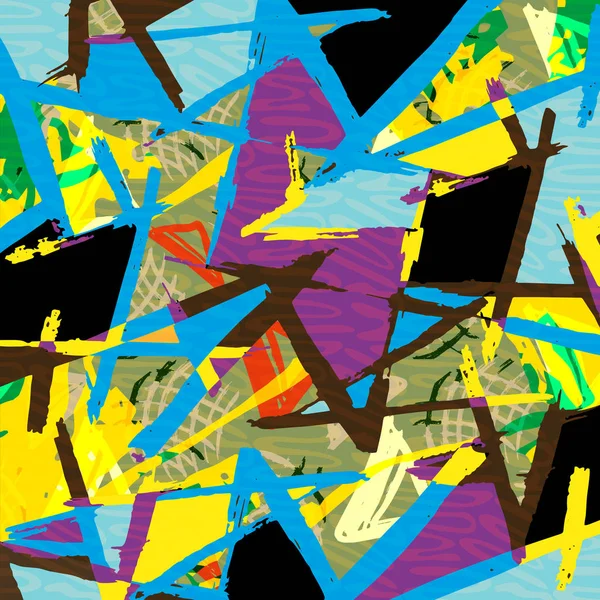 Geometrische abstrakte Muster im ethnischen Stil Graffiti-Stil in einer schönen hellen Farbe für Ihr Design — Stockvektor