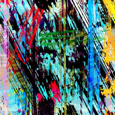 color abstract ethnic pattern in graffiti style with elements of urban modern style