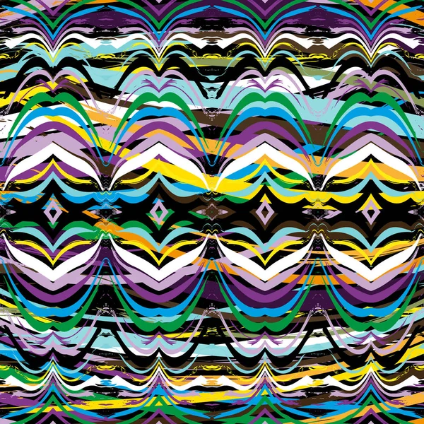 Color patrón étnico abstracto en estilo graffiti con elementos de estilo urbano moderno — Vector de stock