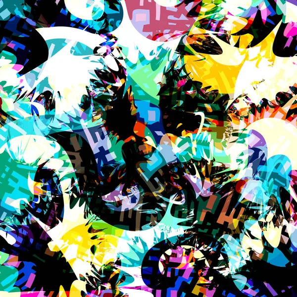 Χρώμα αφηρημένο έθνικ μοτίβο σε στυλ γκράφιτι με στοιχεία του αστικού σύγχρονου στυλ — Διανυσματικό Αρχείο