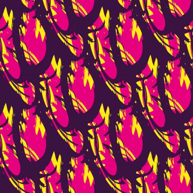 color abstract ethnic seamless pattern in graffiti style with elements of urban modern style