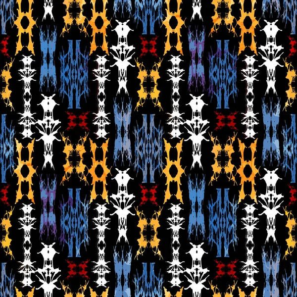 Color abstract ethnic seamless pattern in graffiti style with elements of urban modern style — Stok Vektör