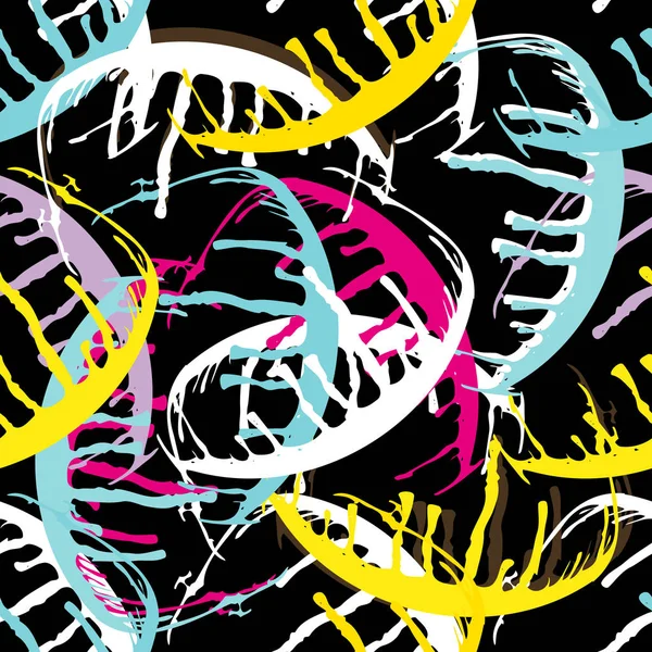 Χρώμα αφηρημένη εθνοτική αδιάλειπτη μοτίβο σε στυλ γκράφιτι με στοιχεία του αστικού σύγχρονου στυλ — Διανυσματικό Αρχείο