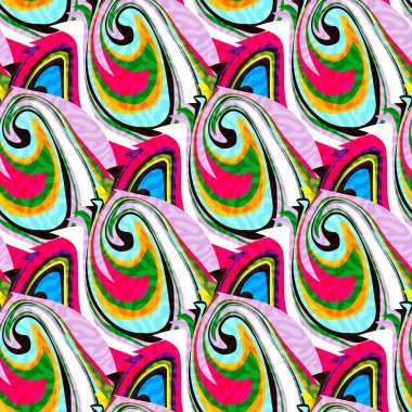 renkli soyut etnik desenler graffiti tarzında modern stil elementleri ile tasarımın için parlak kalite resimleme