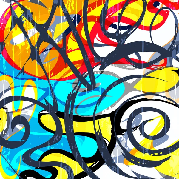 Colorabstract ethnic pattern σε graffiti στυλ με στοιχεία αστικού μοντέρνου στυλ — Διανυσματικό Αρχείο