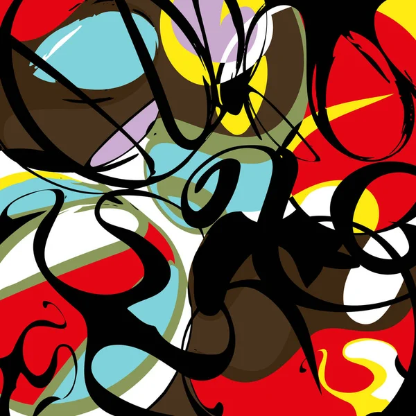 Farbig abstrakte ethnische Muster im Graffiti-Stil mit Elementen des modernen urbanen Stils helle Qualität Illustration für Ihr Design — Stockvektor