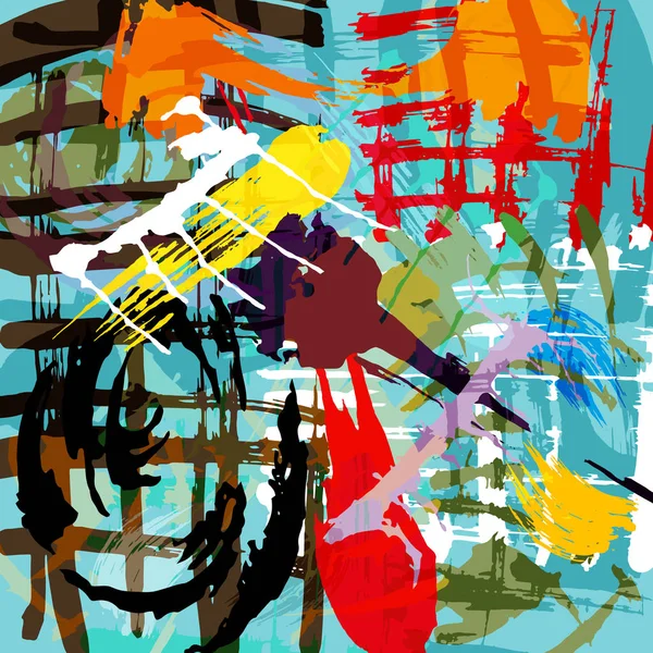 Colorabstract ethnic pattern σε graffiti στυλ με στοιχεία αστικού μοντέρνου στυλ — Διανυσματικό Αρχείο