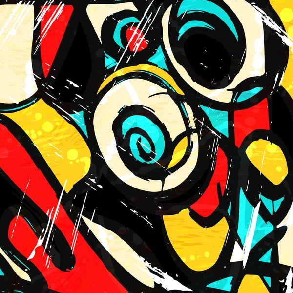 Modello etnico colorabstract in stile graffiti con elementi di stile urbano moderno illustrazione di qualità luminosa per il vostro disegno — Vettoriale Stock