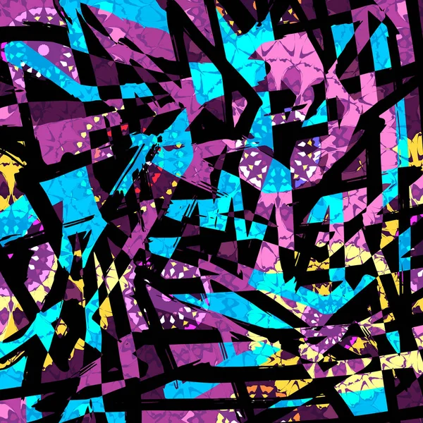 Motif sans couture ethnique colorabstrait dans le style graffiti avec des éléments de style urbain moderne illustration de qualité lumineuse pour votre conception — Image vectorielle