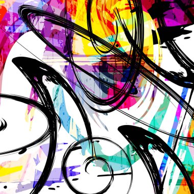 Graffiti tarzında soyut renk deseni. Tasarımınız için kalite çizimi