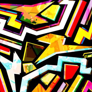 Graffiti tarzında soyut renk deseni. Tasarımınız için kalite çizimi