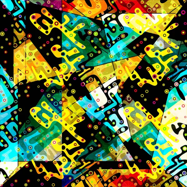 Patrón de color abstracto en estilo graffiti. Ilustración de calidad para su diseño — Foto de Stock
