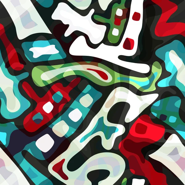 Motif Sans Couture Ethnique Abstrait Couleur Dans Style Graffiti Avec — Image vectorielle