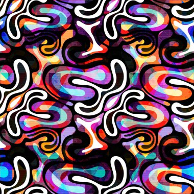 renkli soyut etnik desenler graffiti tarzında modern stil elementleri ile tasarımın için parlak kalite resimleme