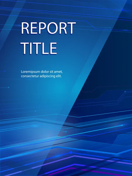 Diseño de cubierta de informe azul liso abstracto . — Vector de stock