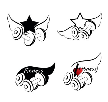 Çeşitli spor ve fitness logo ben ayarla