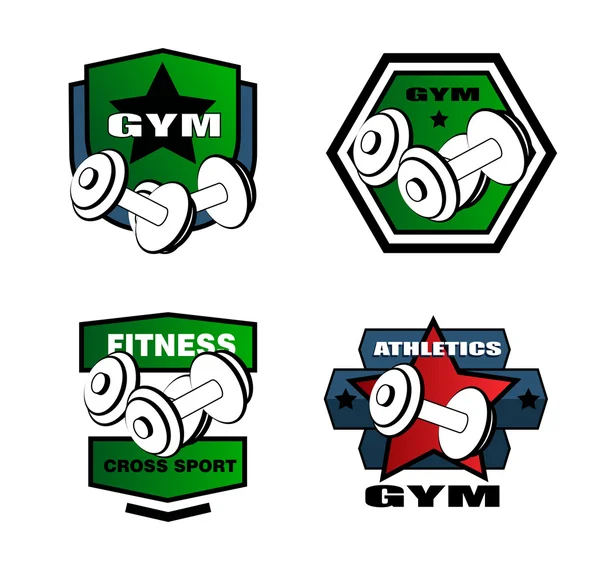 Conjunto de vários esportes e logotipo fitness —  Vetores de Stock
