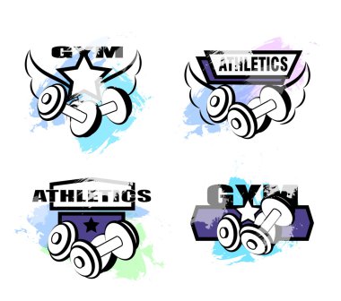 Çeşitli spor ve fitness logosu