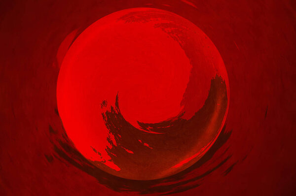 Red dark background with sphere and liight center